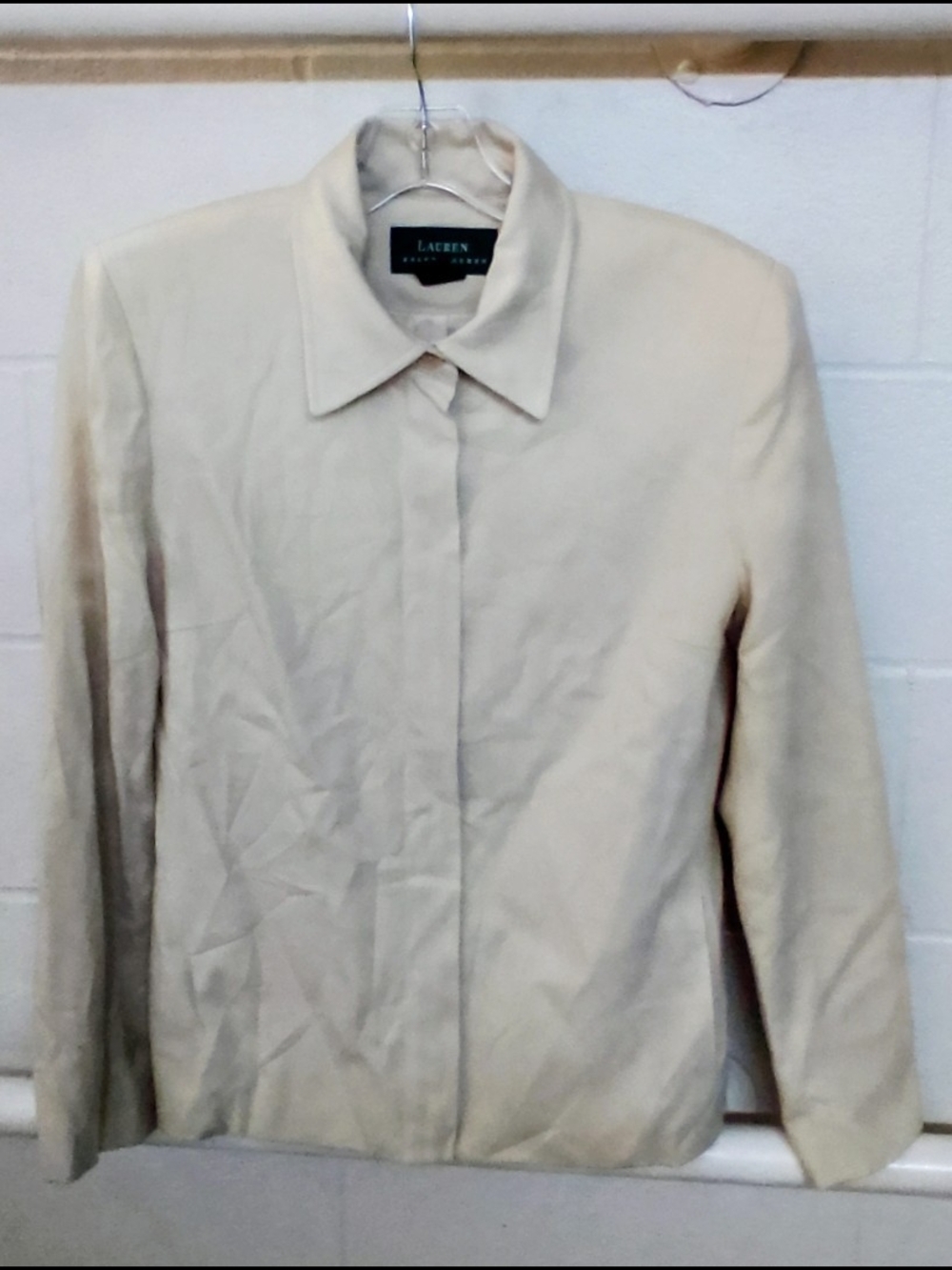 Lauren Ralph Lauren Cream Collared Jacket - VINTAGE!@